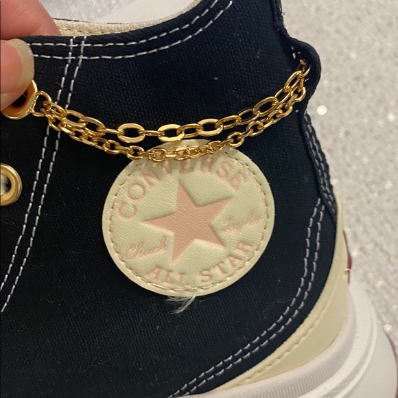 Converse Black and Cream High-Top Sneakers - Picture 3 of 8